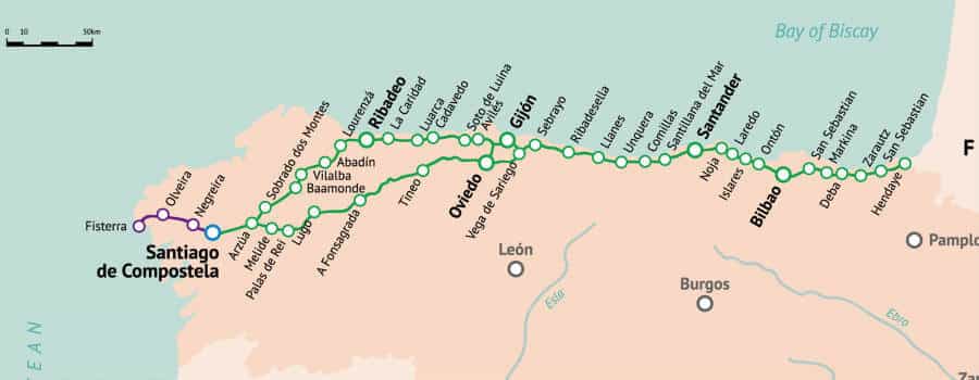 es inutil tabaco Curso de colisión Etapas del Camino del Norte o de la Costa :: Guía del Camino del Norte