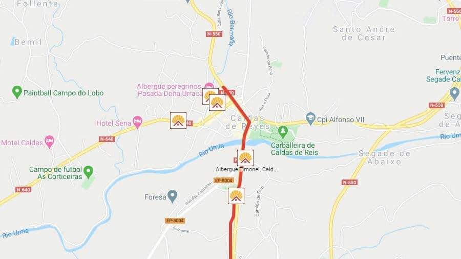Albergues en Caldas de Reis - Camino Portugués Albergues en Caldas de Reis, Pontevedra - Camino Portugués :: Guía del Camino de Santiago