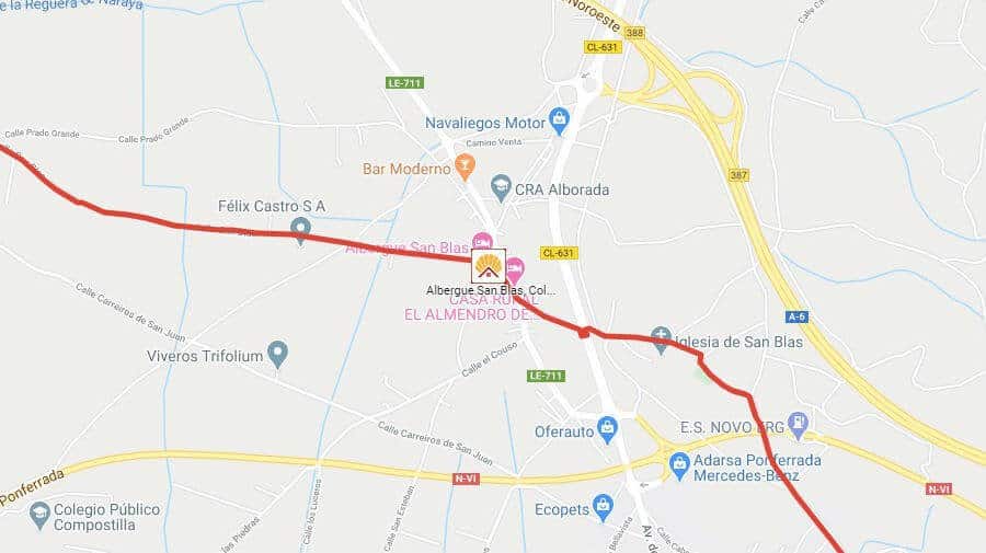 Albergues de peregrinos en Columbrianos, León - Camino de Santiago Francés :: Guía del Camino de Santiago