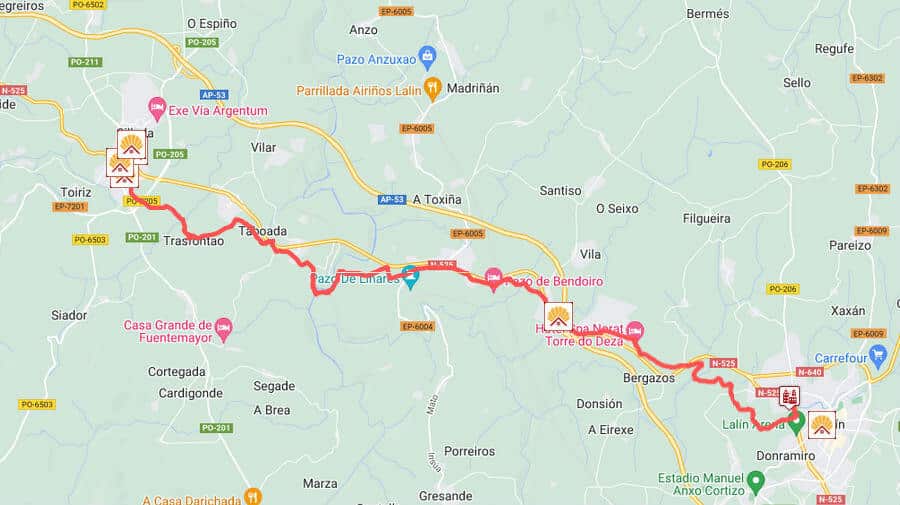 Itinerario y albergues de la etapa Lalín - Silleda :: Guía del Camino de Santiago de Invierno