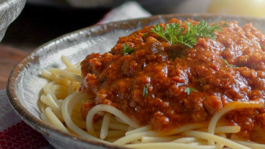 Alimentación en el Camino de Santiago: espaguetis a la boloñesa