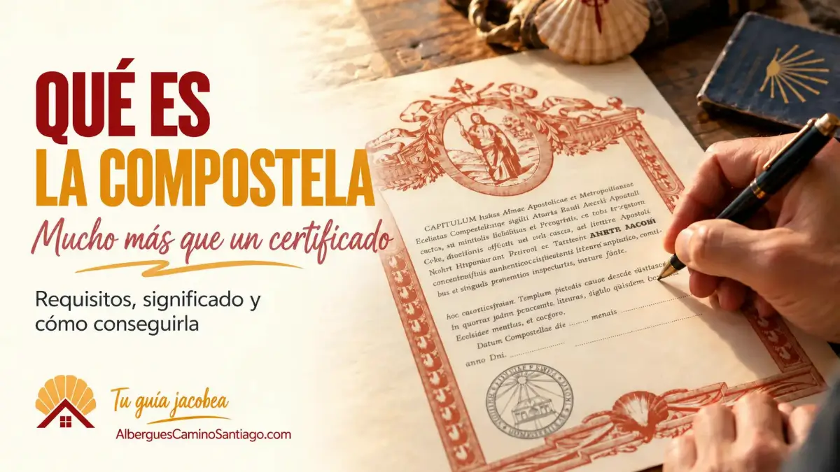 Mano firmando la Compostela del Camino de Santiago
