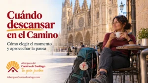 Peregrino descansando durante una pausa en el Camino de Santiago